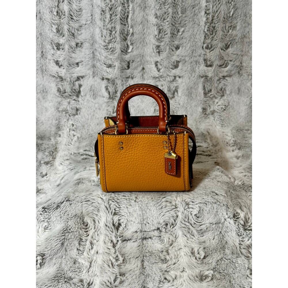 Coach Rogue 12 Mini C1808 Buttercup Yellow Leather Crossbody Bag 1941 - Picture 9 of 11